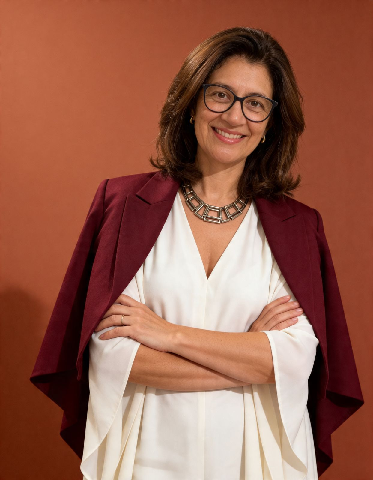 Retrato de Claudia Rosa em sessão de mentoria